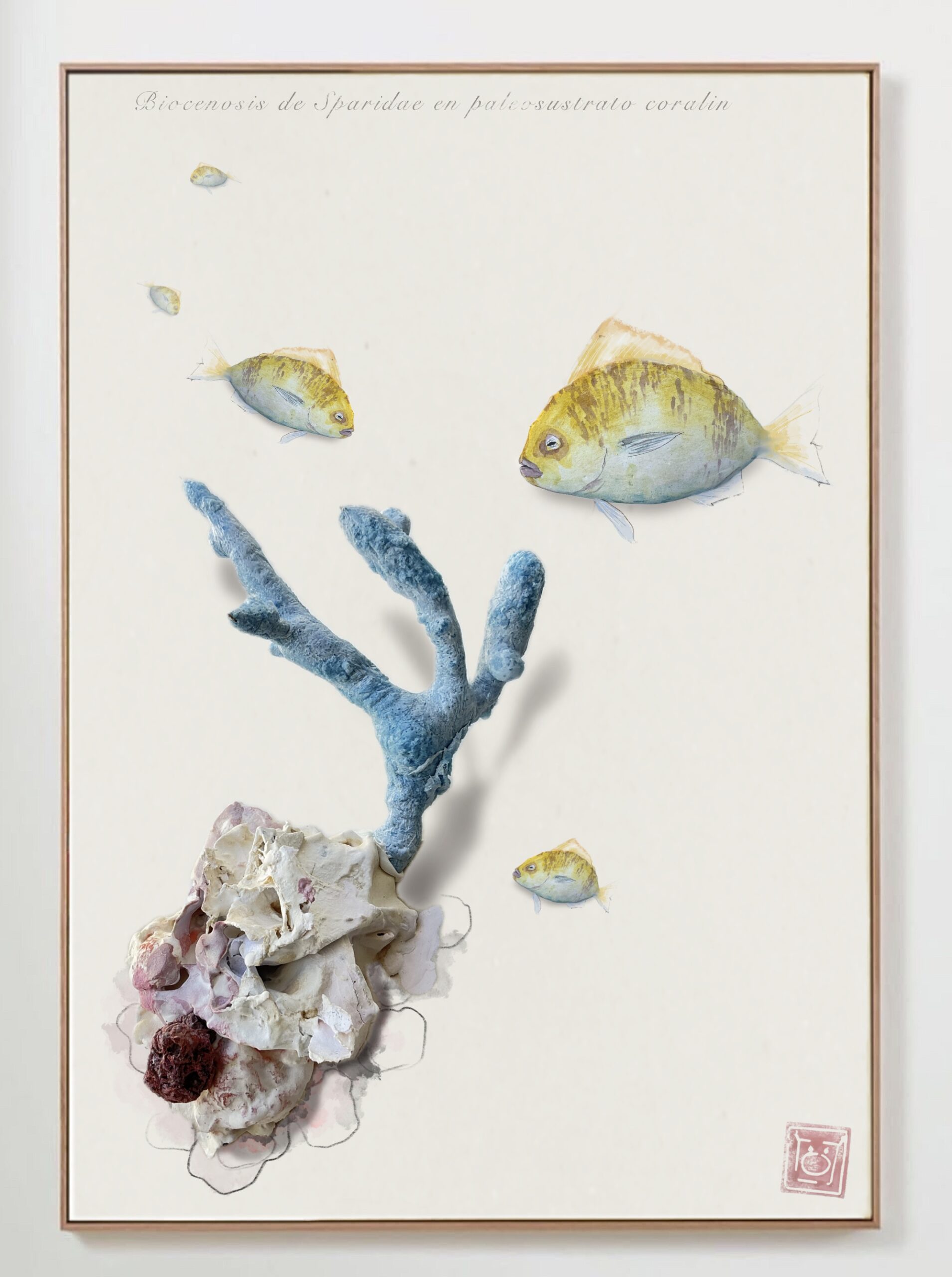 Relieve policromado de la serie inventario fantástico, obra original de Luis Zambrano Valdivia