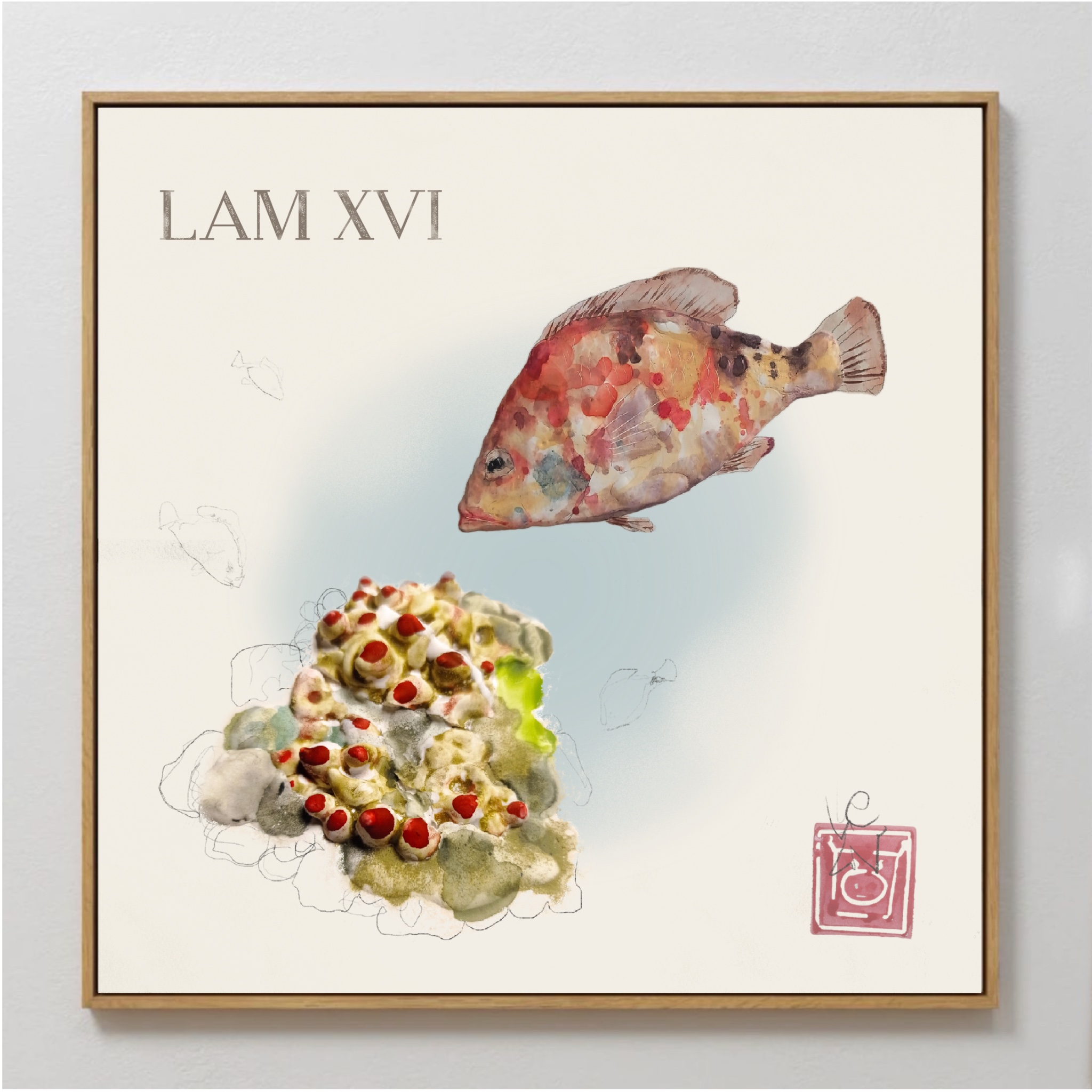 Relieve policromado de la serie inventario fantástico, obra original de Luis Zambrano Valdivia