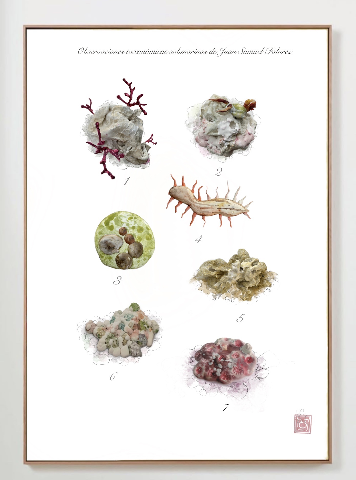 Relieve policromado con acuarela sobre madera estucada, obra original de Luis Carlos Zambrano Valdivia